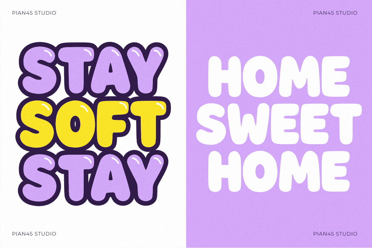 Chubby Squishy - Retro Bubble Font, a Handwritten Font by Pian45 Studio (Photo 2 of 8)