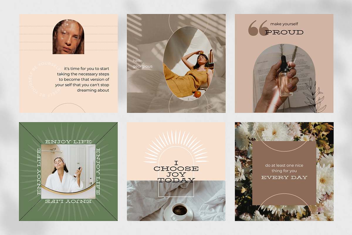 Boho Instagram Template Canva, a Social Media Template by DesignKora (Photo 7 of 8)