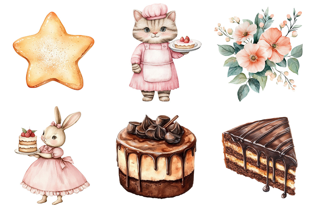 Sweets Cute Bakery Animals, an Illustration by CitraGraphics (Photo 5 of 5)