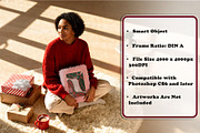 Pink Fur Frame Mockup | with Woman, a Household Mockup by RevintageStudio (Thumbnail 2 of 6)
