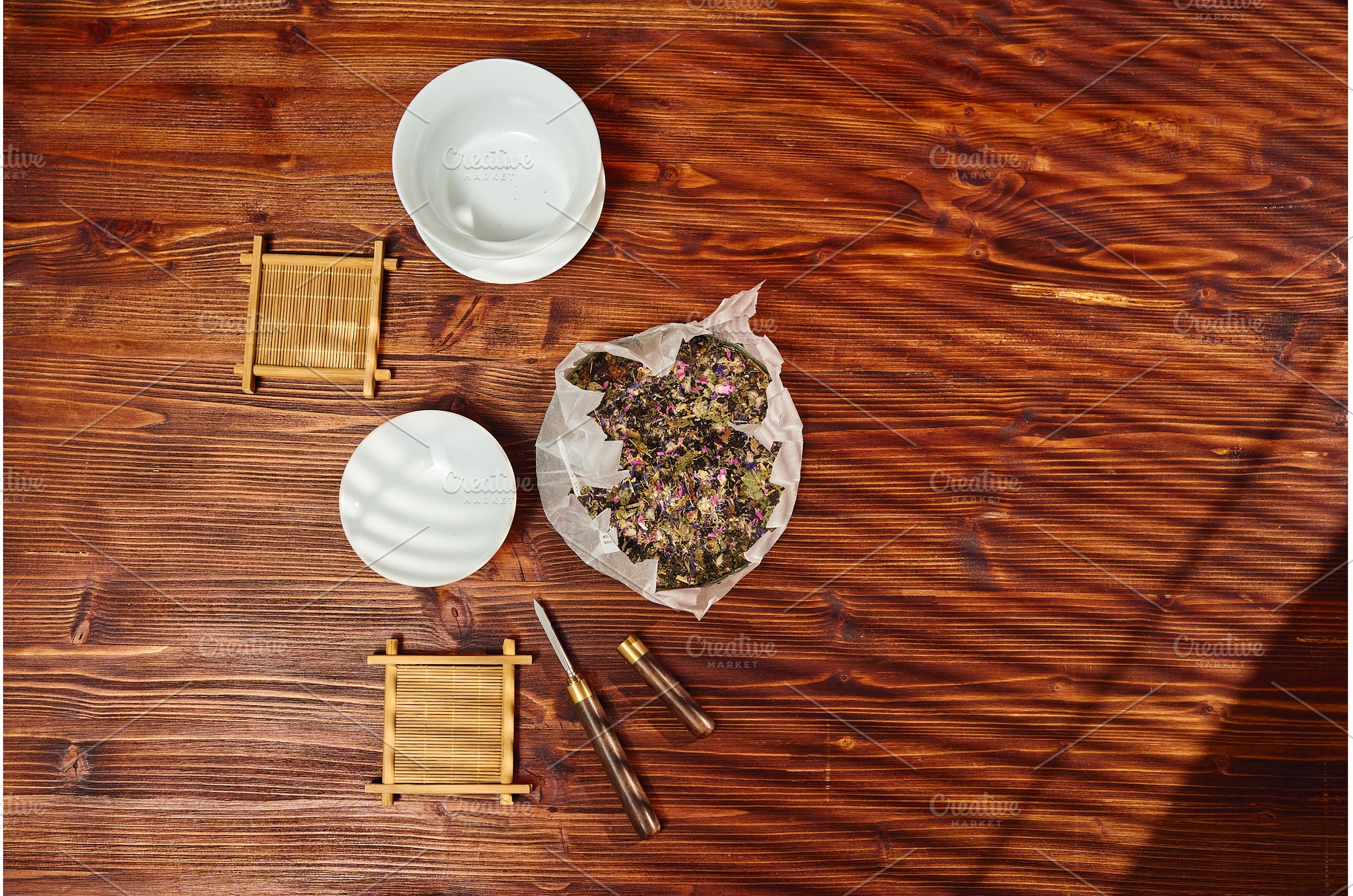 Dried herbal tea leaves mixed with, a Beauty & Fashion Photo by darksoul72