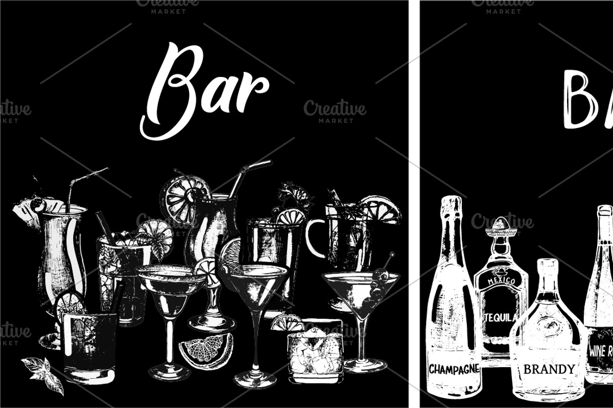 Cocktails, Drinks & Glasses, a Decorative Illustration by Ecaterina Sciuchina (Photo 9 of 9)