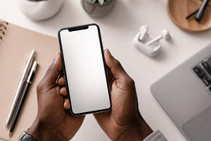 Hands with a blank phone, a Photo by Beautiful things