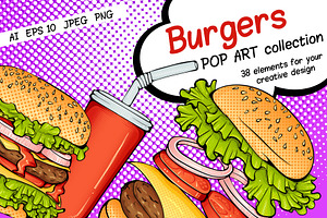 Burgers Collection in Pop Art style