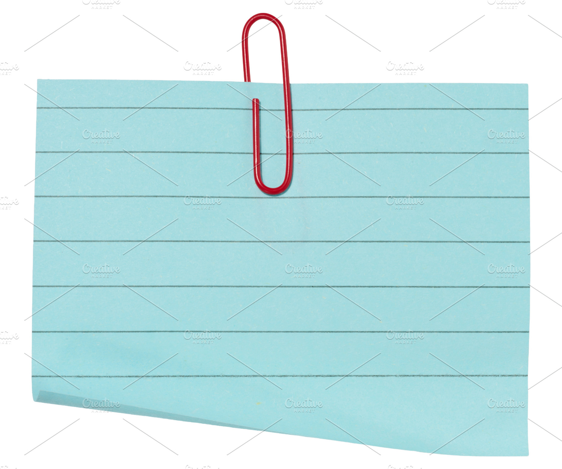 A sheet of blue lined paper attached with a red paper clip on an, a Background Photo by ndanko