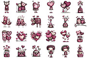 Valentine Clipart Bundle Valentines, an Illustration by Sublimation Artist (Thumbnail 2 of 6)