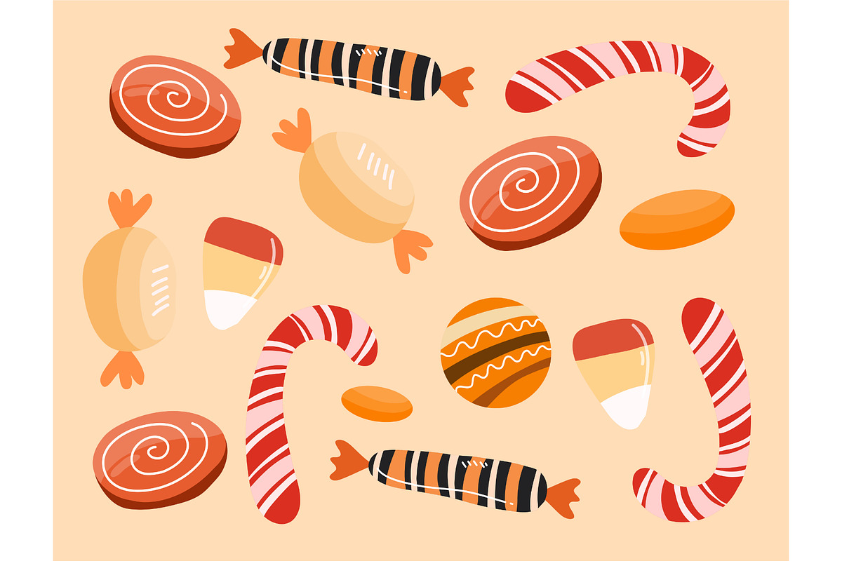 Cute candy bundle set vector, a Food Illustration by foxndeer (Photo 4 of 4)