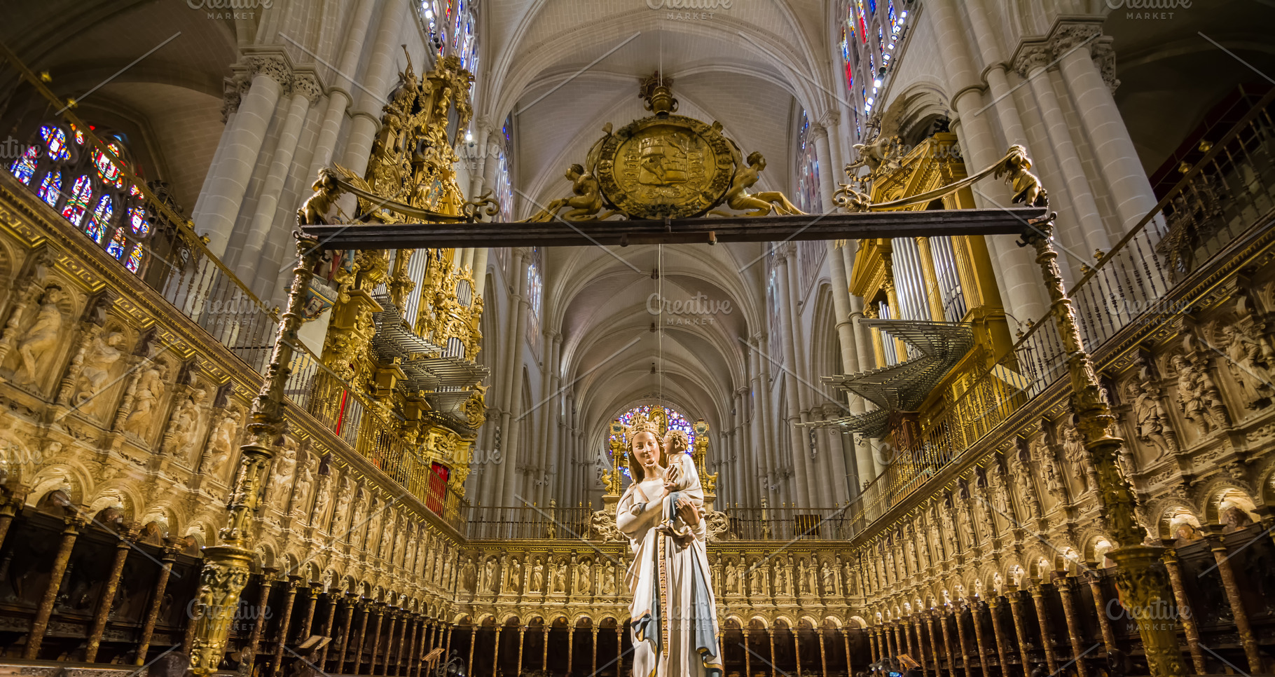 The Choir and the Virgin Blanca inside Toledo Cathedral, Spain., an Arts & Entertainment Photo by Angelo D'Amico Photograph