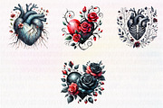 Gothic Floral Heart Clipart, an Illustration by CreationArt (Thumbnail 4 of 4)