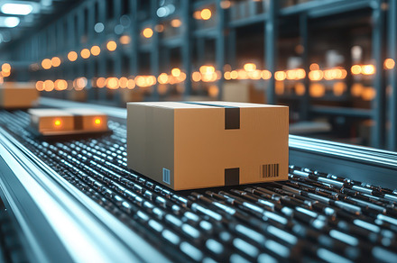 Boxes on conveyor belt in an automat, a Background Photo by Pixeness