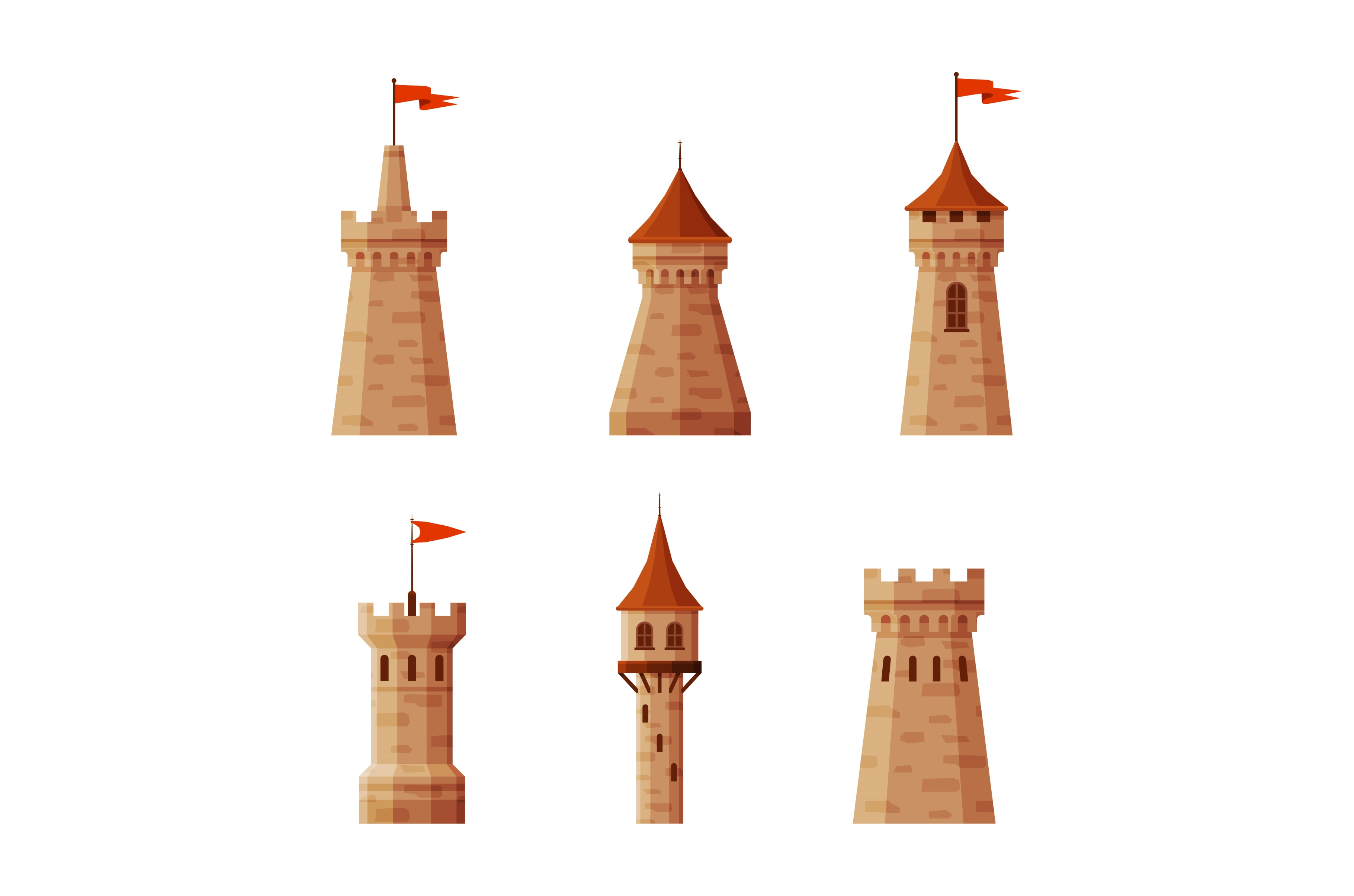 Medieval Castle Elements with Wall, an Object Illustration by TopVectors