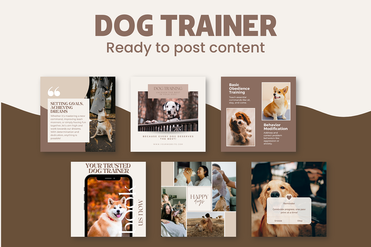 Dog Training Instagram Templates, a Social Media Template by EliteMatidi (Photo 2 of 8)