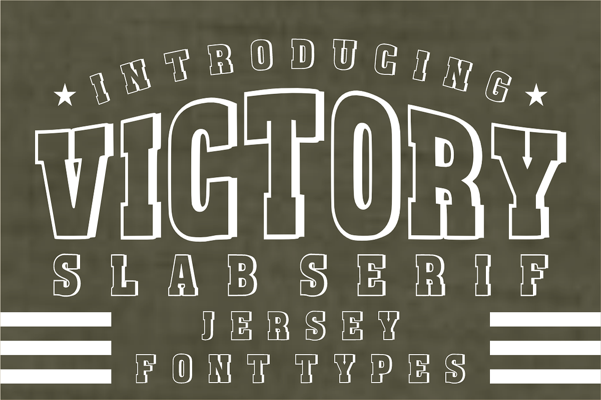 Slab Serif Victory - Athletic Jersey, a Slab Serif Font by KiddoGlyphs Studio (Photo 1 of 5)