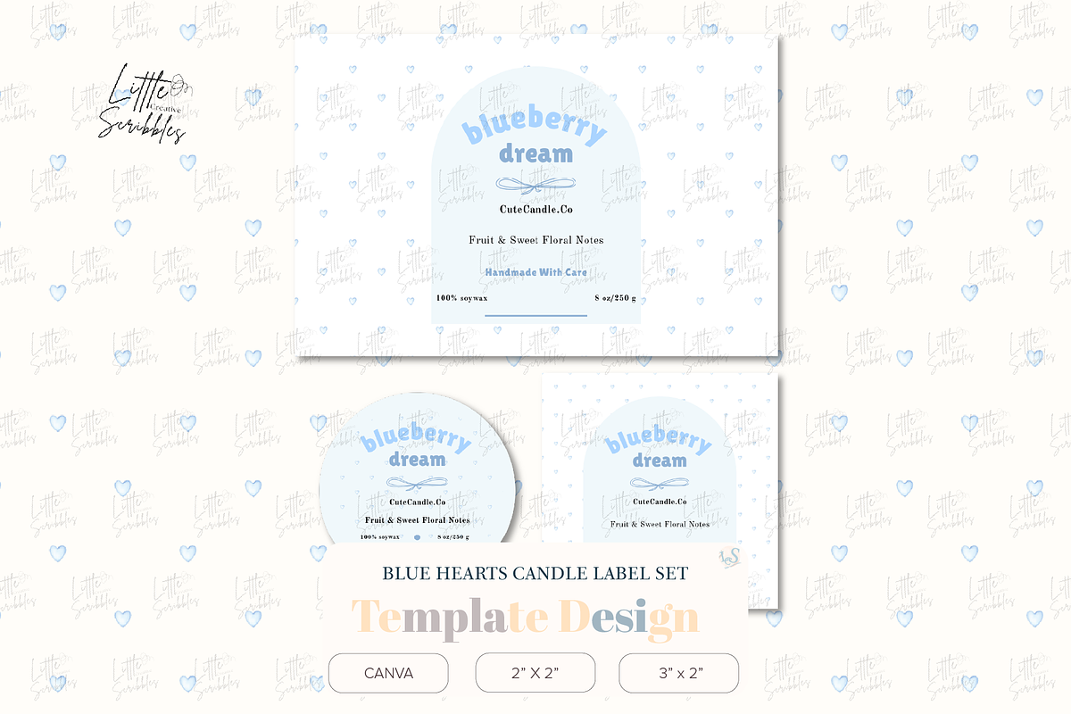 Watercolor Candle Label Template, a Stationery Template by Little Creative Scribbles (Photo 1 of 5)
