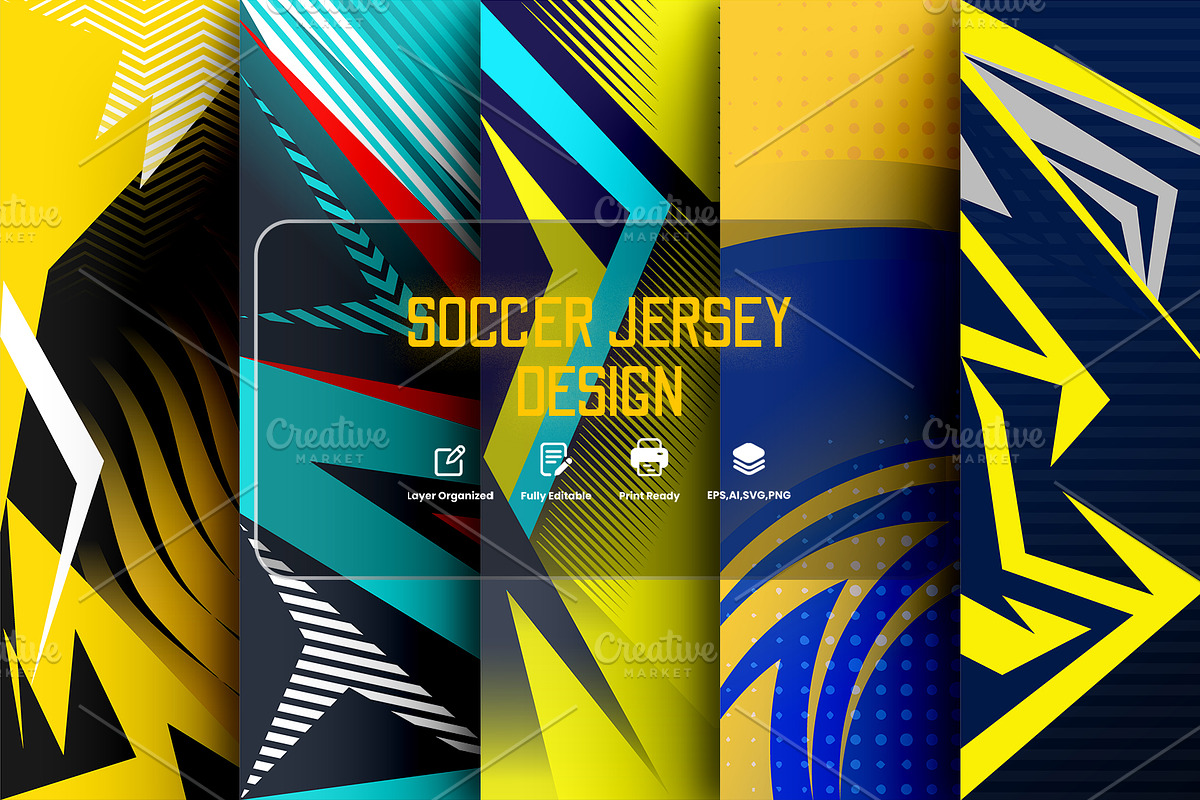 soccer jersey design for sublimation, a Sport Illustration by samsulpassive (Photo 1 of 4)