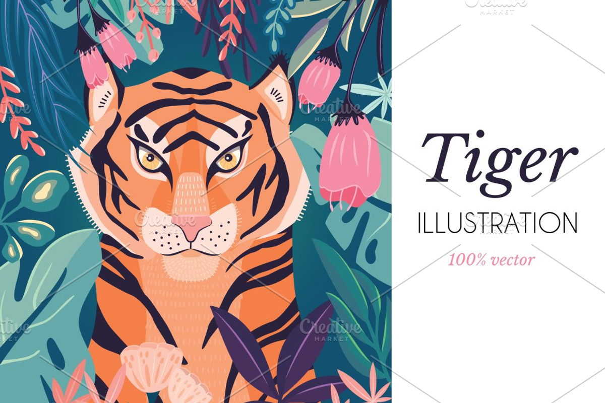 Tiger Vector illustration, an Animal Illustration by Blue Lela Design (Photo 1 of 3)