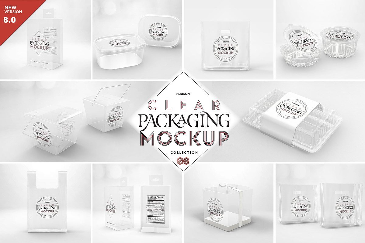 08 Clear Container Packaging Mockups, a Cups & Container Mockup by INCDesign (Photo 1 of 22)