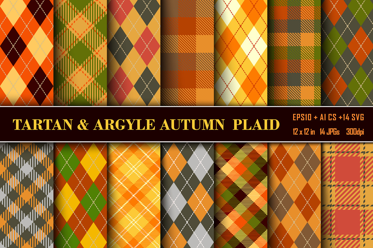 Tartan and Argyle Autumn  Plaid, a Pattern Graphic by Vectorchoice (Photo 1 of 6)