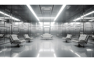 design silver room ai generated, an Abstract Photo by pikepicture