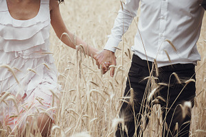 Man and woman in field