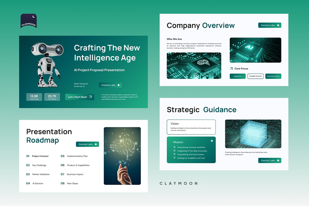 AI Project Proposal Pitch Deck, a Presentation Template by Claymoon Lab (Photo 3 of 7)