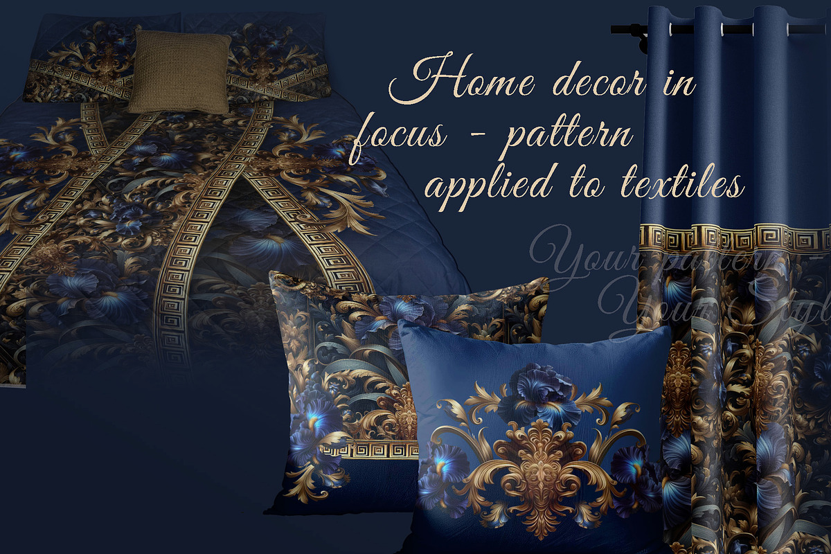 Baroque Floral Design Kit•Night Iris, a Pattern Graphic by ARSCOR (Photo 2 of 7)