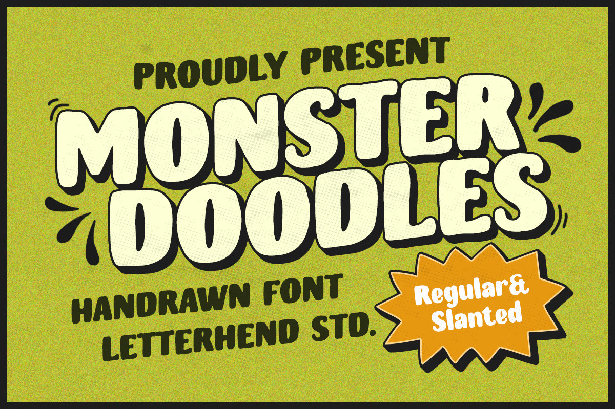 Monster Doodles - Handdrawn Font, a Handwritten Font by Letterhend Studio