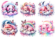 Cute Sleeping Baby Animals Clipart, an Animal Illustration by Creative Arslan (Thumbnail 4 of 9)