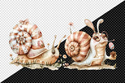 Watercolor Easter Cute Snail Clipart, an Illustration by Creative Art (Thumbnail 5 of 7)