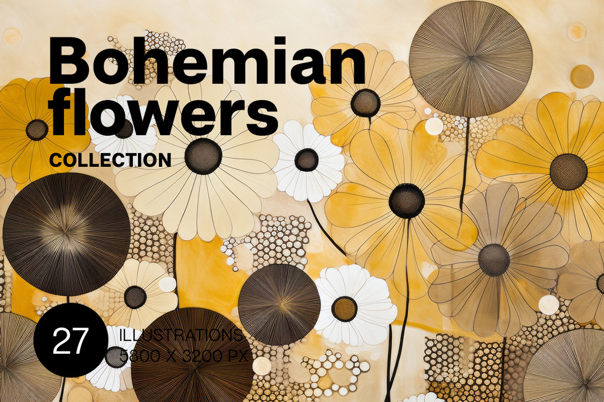Bohemian flowers. Collection, a Decorative Illustration by Handmadefont (Photo 1 of 9)