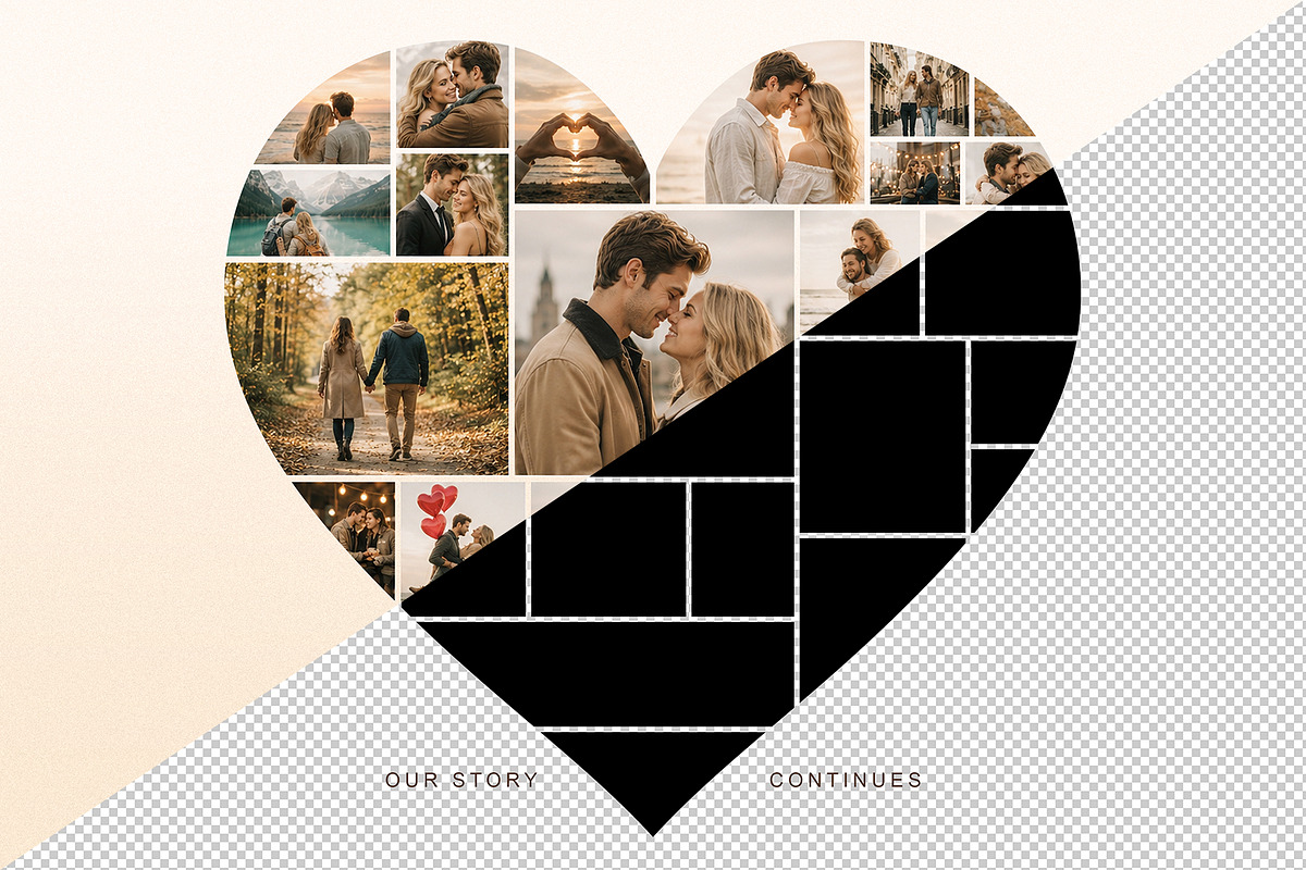 Love Heart Photo Collage Template, a Social Media Template by DesignerCandies (Photo 2 of 5)