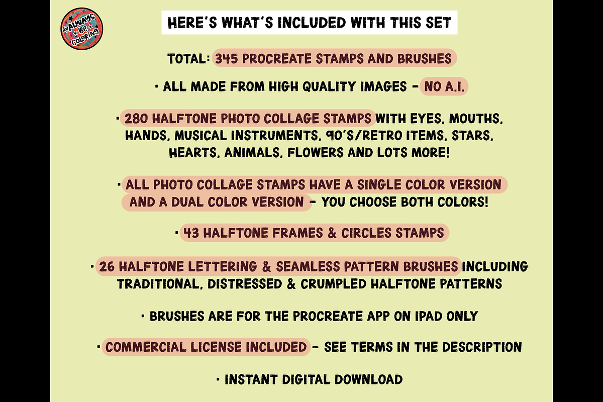 Procreate Halftone Photo Collage Set, a Brush Add-On by AlwaysBeColoring (Photo 2 of 13)