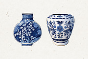 Blue & White Porcelain Clip Art, an Object Graphic by Patterns for Dessert (Thumbnail 4 of 8)