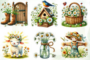 Spring Daisy Farm Clipart, an Illustration by CreationArt (Thumbnail 3 of 5)
