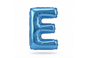 Blue Metallic Letter E Foil Balloon