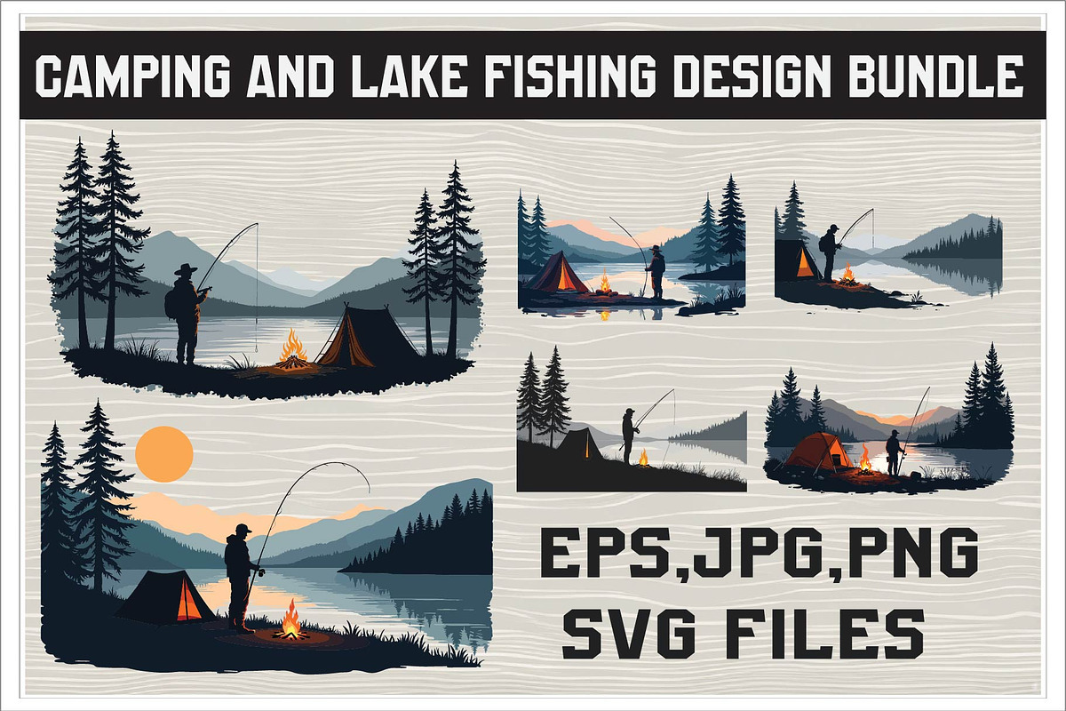 A silhouette of a man fishing, an Illustration by Amazin_art (Photo 1 of 7)
