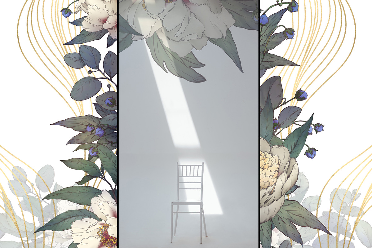 White peonies bouquet, snake clipart, an Illustration by WonderWonder (Photo 7 of 9)