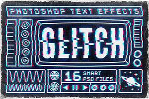 Glitch text effects for Photoshop, a Layer Style Add-On by MiksKS
