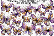 Whimsical Spring Butterfly Clipart, a Seasonal Illustration by Canvas Craft (Thumbnail 1 of 7)