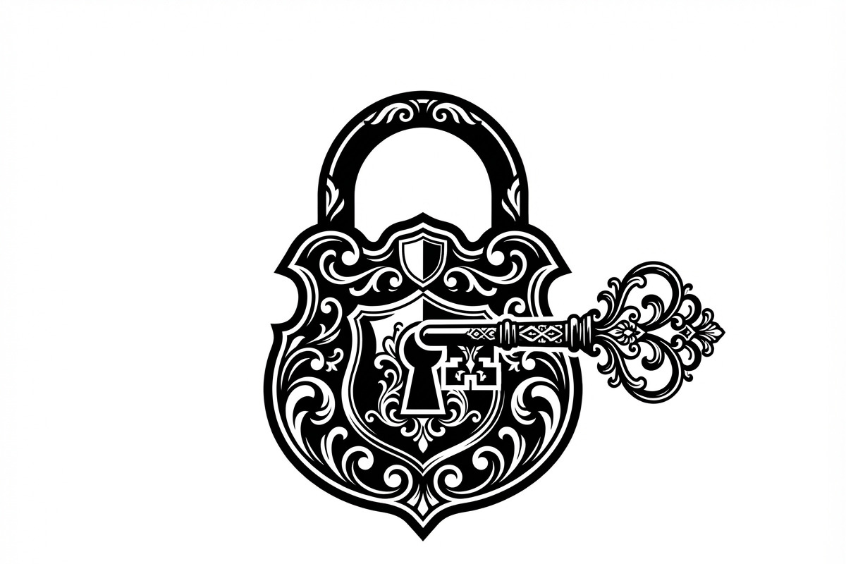 60 Ornate Key and Lock Silhouette, a Technology Illustration by Amazin_art (Photo 15 of 21)