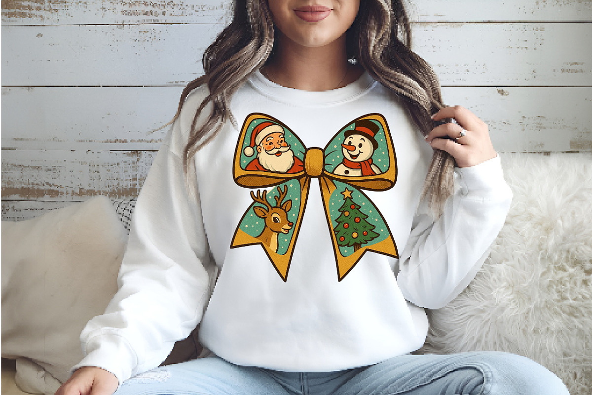 Christmas Coquette Bow Png, an Illustration by Watercolor design (Photo 6 of 6)