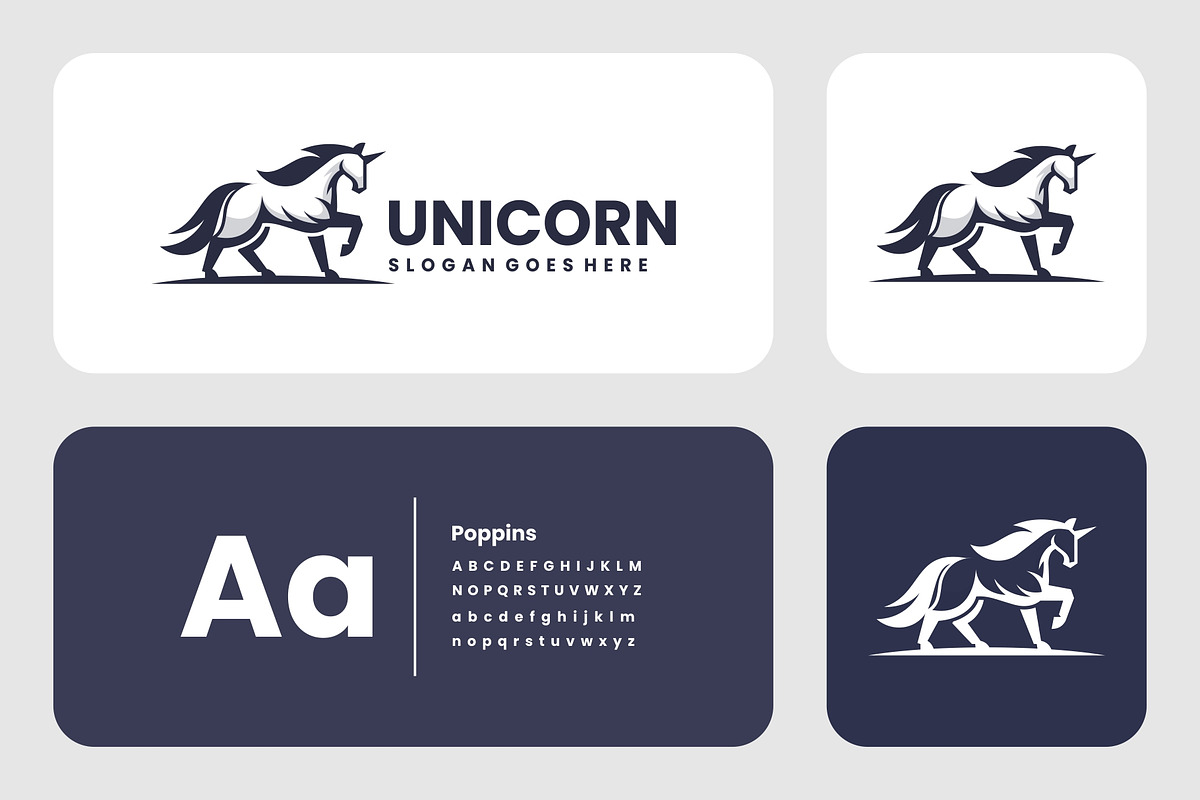 Modern Monochrome Unicorn Logo, a Branding & Logo Template by Artnivora.Std (Photo 3 of 4)