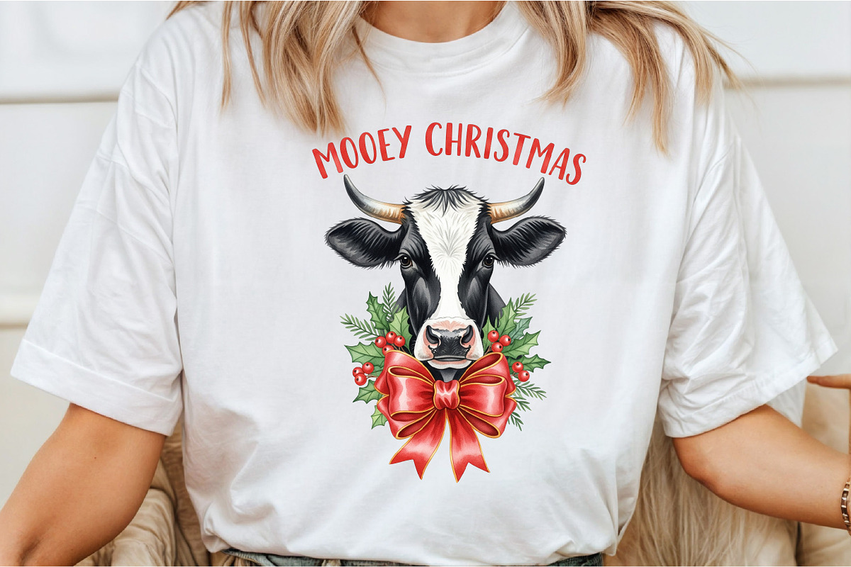 Mooey Christmas PNG, an Illustration by DreamCafeArt (Photo 3 of 7)