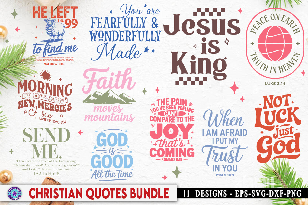 Christian Jesus Quote Bundle SVG PNG, an Object Graphic by FiveStarCrafting (Photo 1 of 12)
