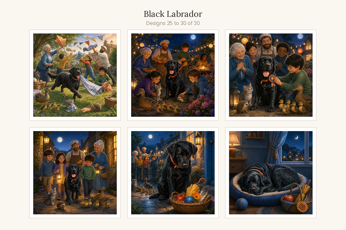 Black Labrador Illustrations, 30, an Animal Illustration by LanternkinStudio (Photo 10 of 14)