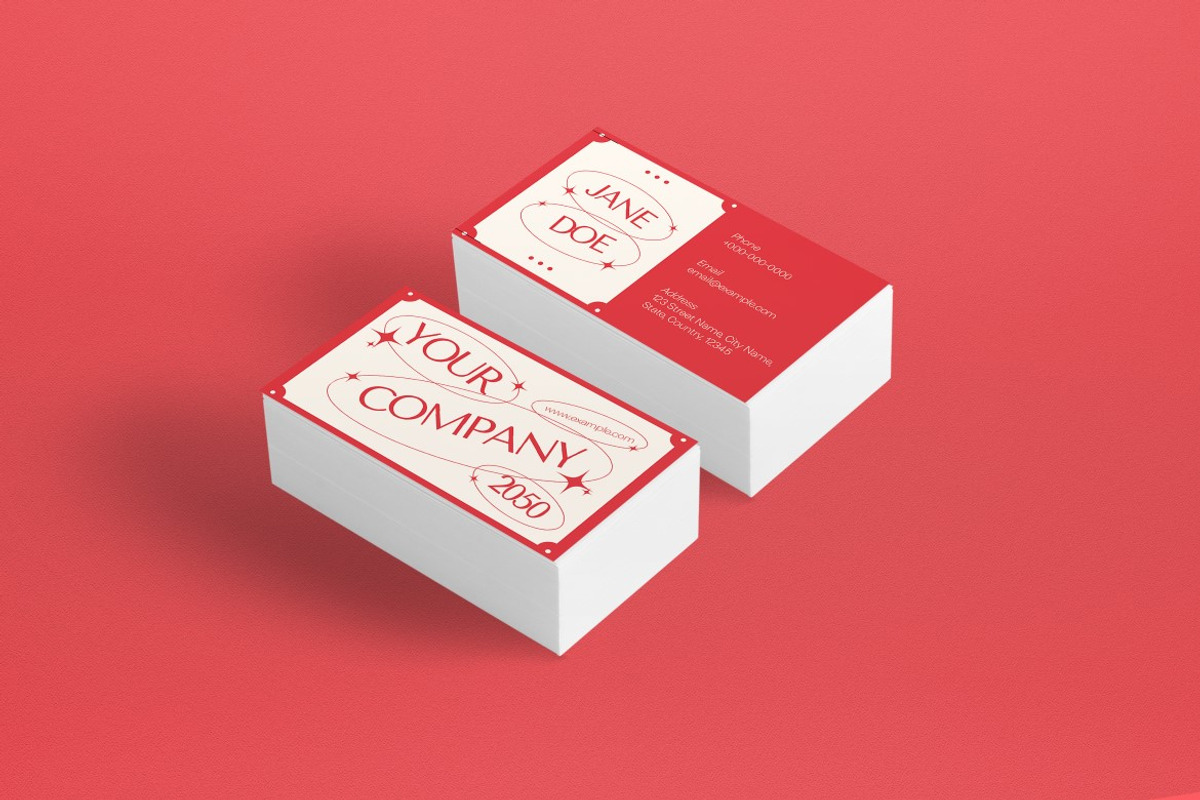 Red Clean Modern Business Card, a Business Card Template by graphicook (Photo 2 of 3)