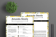 Yellow Floral Resume Template / N, a Resume Template by Showy68 Template (Thumbnail 2 of 5)