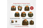 Vintage Bigfoot Camping Clipart PNG, a Person Illustration by Tanya Kart (Thumbnail 3 of 5)