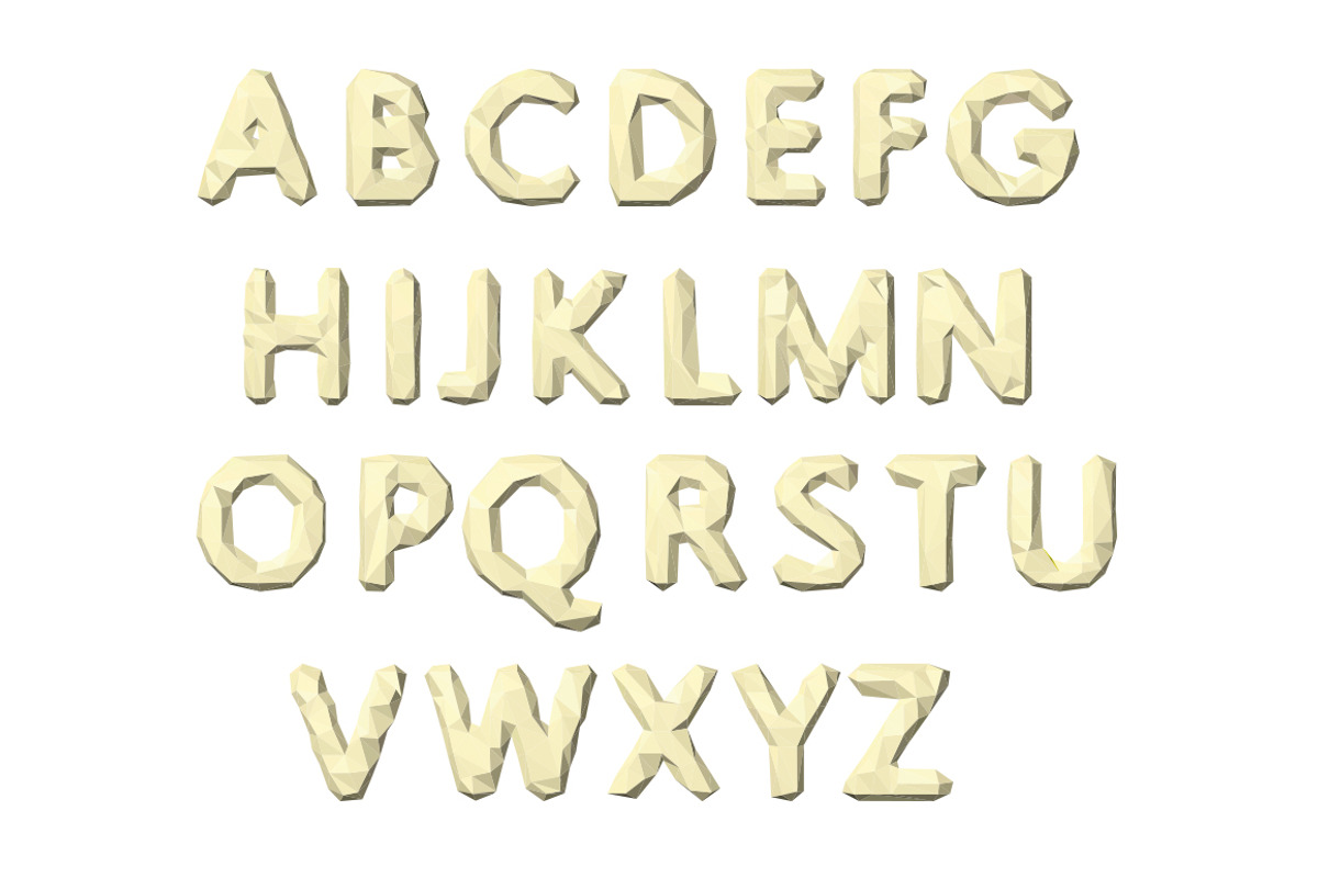 Vector Low Poly Alphabet preview 3
