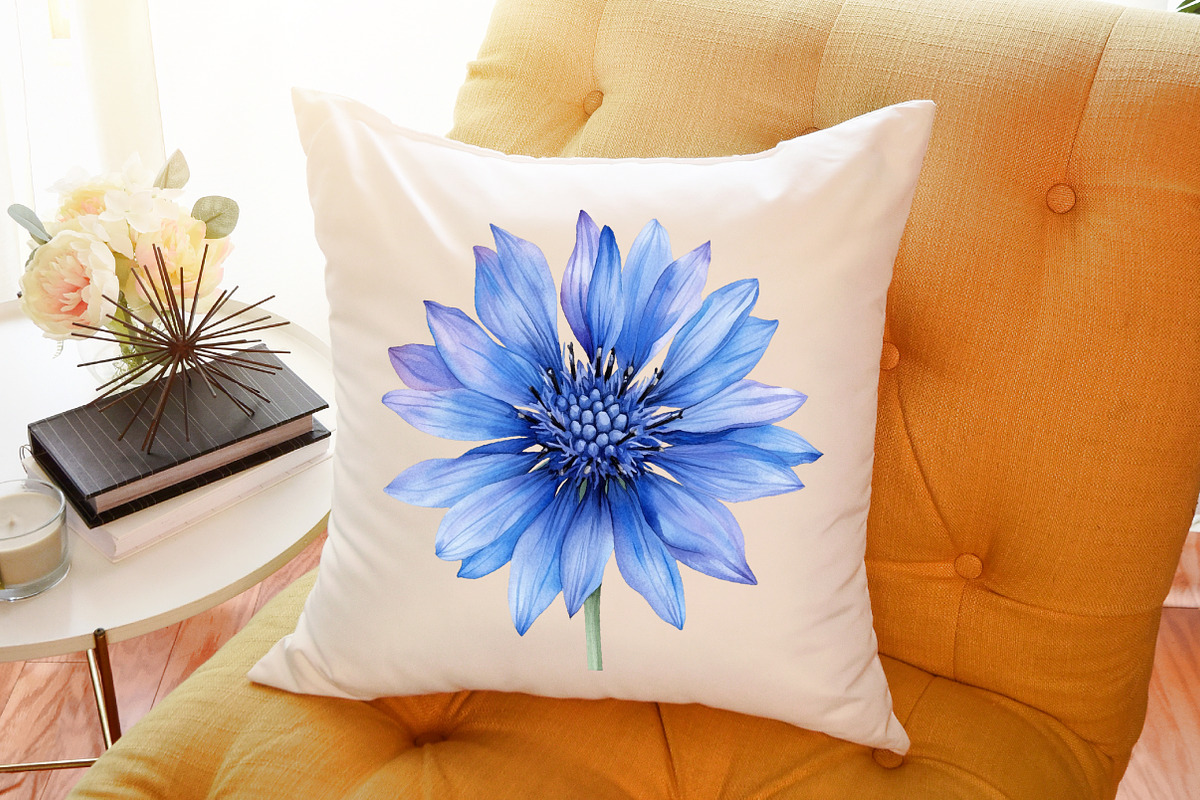 Watercolor Blue Meadow Flowers Clipa, an Illustration by Sublimation Artist (Photo 6 of 6)